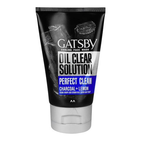 Gatsby Oil Solution Perfect Clean Charcoal+Lemon Men Face Wash 100g