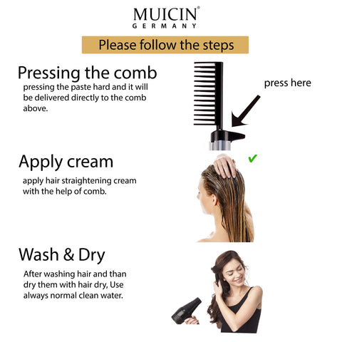 MUICIN - 24K Gold Luxe Hair Straightening Cream - Opulent Smoothness & Radiance