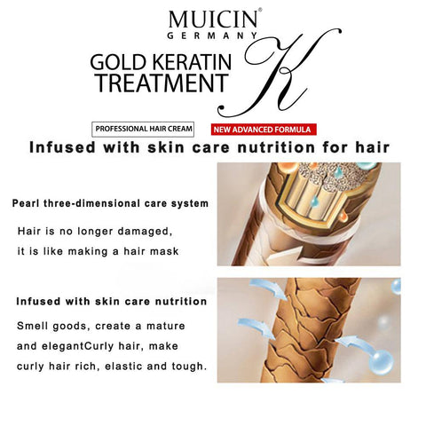 MUICIN - 24K Gold Luxe Hair Straightening Cream - Opulent Smoothness & Radiance