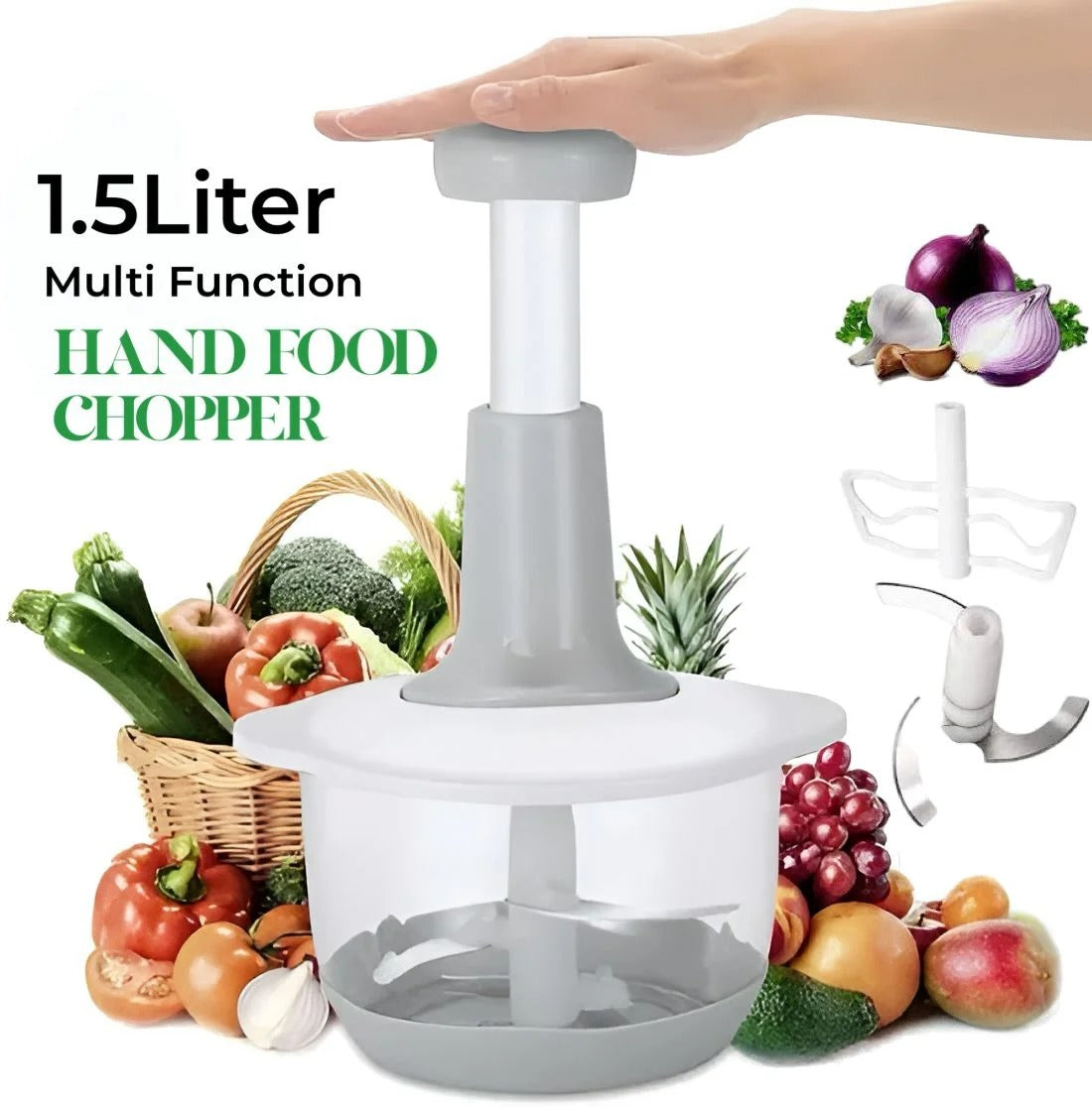 1.5 Liter Kitchen Handy Push Chopper