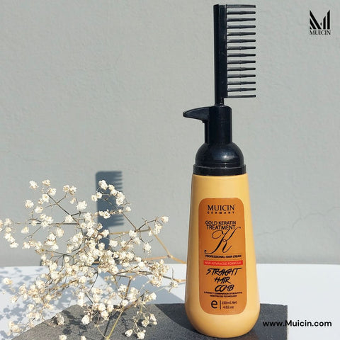 MUICIN - 24K Gold Luxe Hair Straightening Cream - Opulent Smoothness & Radiance