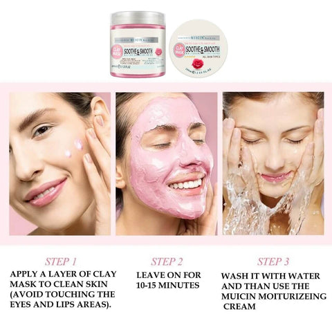 MUICIN - Soothing Rose Pink Clay Mask - Gentle Detox For Radiant Skin