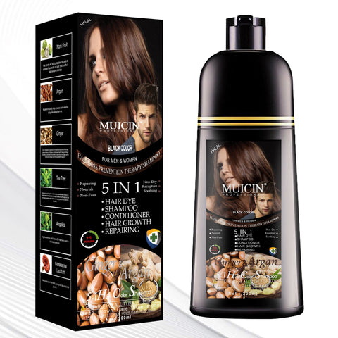 MUICIN - 5 In 1 Hair Color Shampoo With Ginger & Argan Oil - Color Refresh & Repair