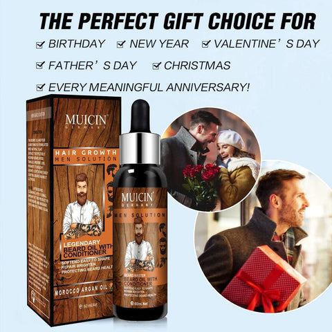 MUICIN - Hair Growth & Conditioning Beard Oil - Fuller & Softer Beard