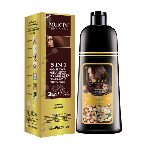 MUICIN - 5 In 1 Hair Color Shampoo With Ginger & Argan Oil - Color Refresh & Repair