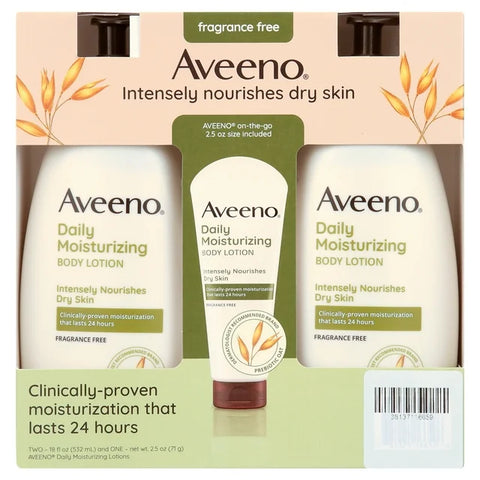 Aveeno Daily Moisturizing Lotion 18oz X 2pc + 18oz tube