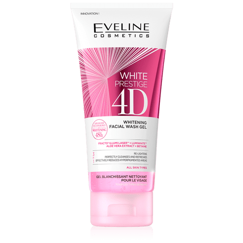 Eveline 4D Whitening Facial Wash Gel – Wash Away Dullness 200ML