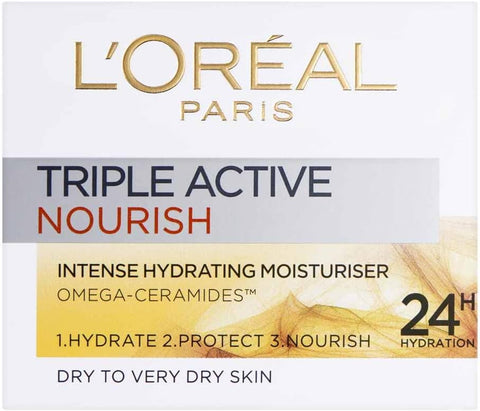 L’Oreal Paris Triple Action Intense Hydrating Moisturiser Day Cream For Dry To Very Dry 50ml