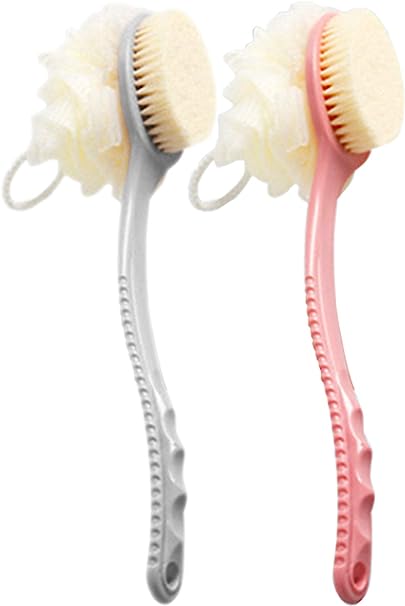 Home.Co- 2in1 Long Handle Bath Brush & Sponge