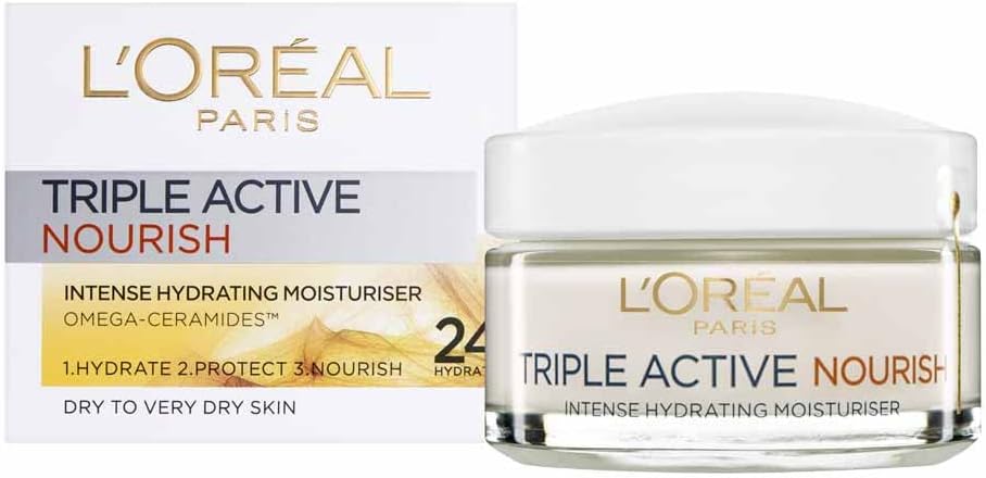 L’Oreal Paris Triple Action Intense Hydrating Moisturiser Day Cream For Dry To Very Dry 50ml