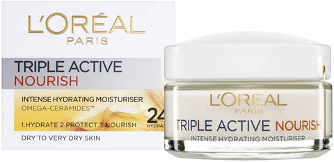 L’Oreal Paris Triple Action Intense Hydrating Moisturiser Day Cream For Dry To Very Dry 50ml