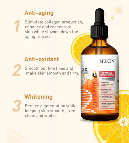 MUICIN - 3X Advanced Brightening Vitamin C Serum - Triple-Action Glow