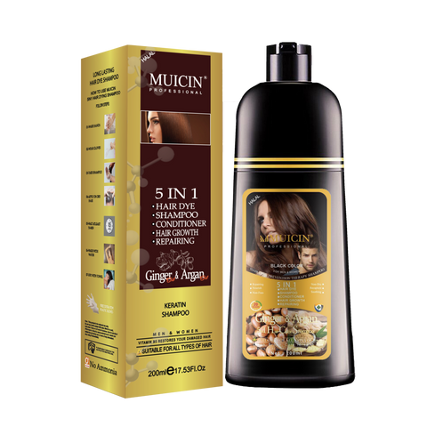 MUICIN - 5 In 1 Hair Color Shampoo With Ginger & Argan Oil - Color Refresh & Repair