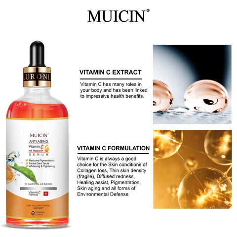 MUICIN - Vitamin C & Hyaluronic Acid Age-Defying Serum - Rejuvenate & Hydrate