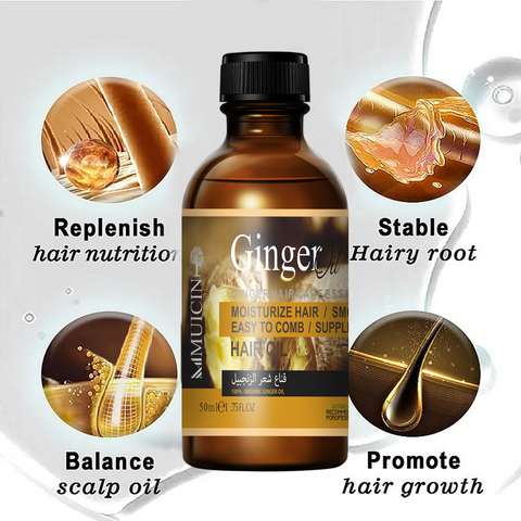 MUICIN - Organic Ginger Root Hair Growth Oil - Stimulate & Nourish Scalp Naturally