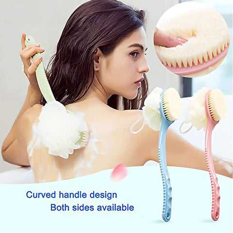 Home.Co- 2in1 Long Handle Bath Brush & Sponge