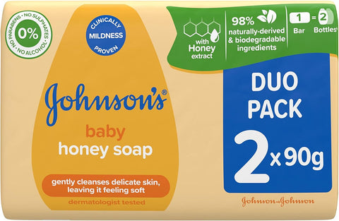 Johnson's Baby Honey soap Duo, Yellow, 90 g (Pack of 2)