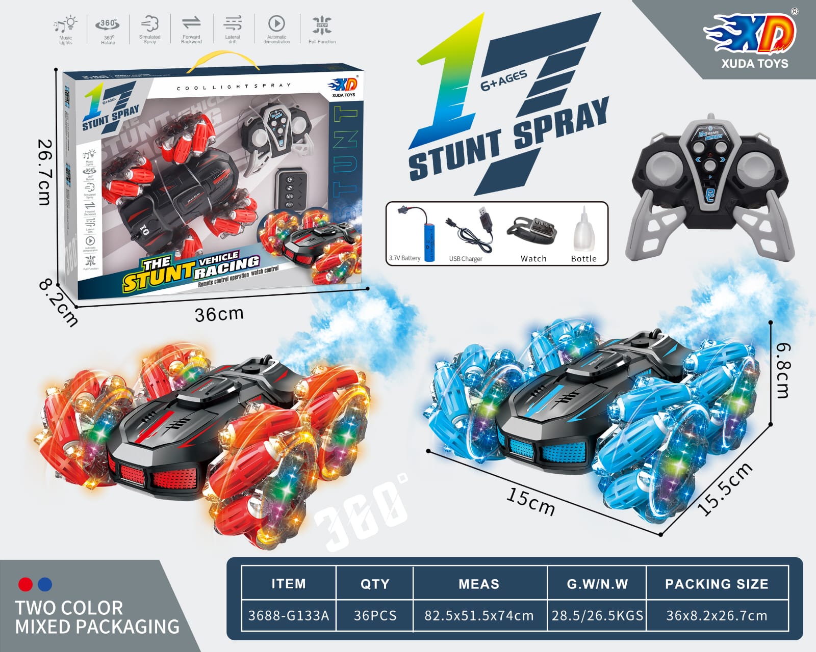 Crazy stunt remote+watch car - Spireclick