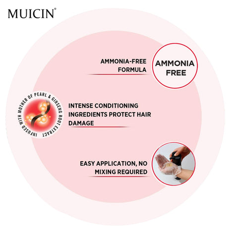 MUICIN - 5 In 1 Hair Color Shampoo With Ginger & Argan Oil - Color Refresh & Repair