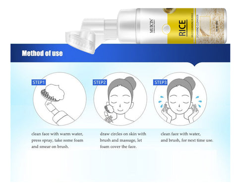 MUICIN - Rice Mild Cleansing Bubble Foaming Facial Cleanser - Delicate Purity