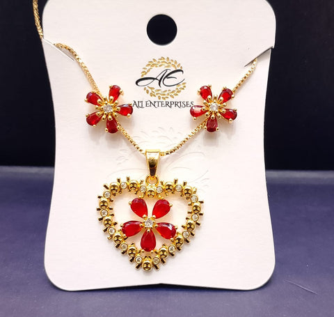 Zarcon 2 pieces chain locket with tops best quality zarcon set