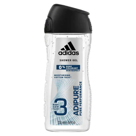 Adidas Shower Gel 3In1 Moisturising Cotton Tech 8.4Oz/250Ml