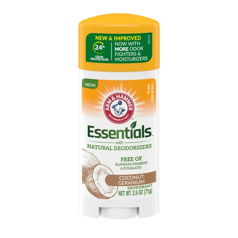ARM & HAMMER DEODORANT STICK ESSENTIALCOCONUT GERANIUM 2.5OZ/71GM