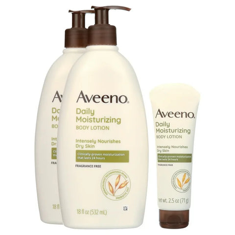 Aveeno Daily Moisturizing Lotion 18oz X 2pc + 18oz tube