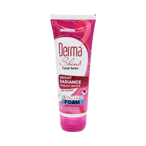 DERMA SHINE RADIANCE PINKISH WHITE DOUBLE POWER FACIAL FOAM 100ML