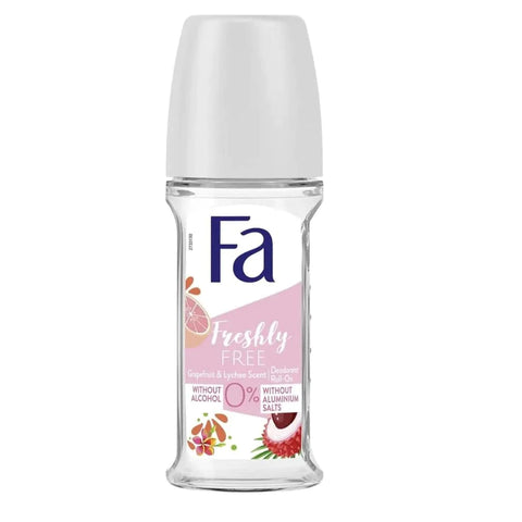 FA DEODORANT ROLL ON FRESHLY FREE GRAPEFRUIT & LYCHEE 50ML