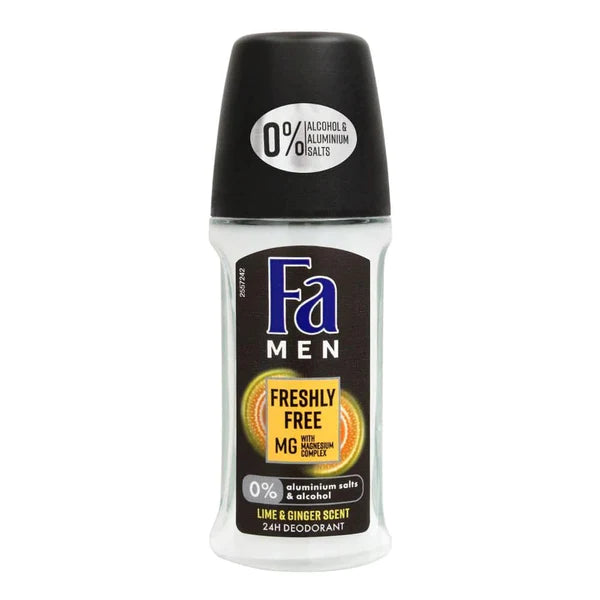 FA DEODORANT ROLL ON MEN FRESHLY FREE LIME & GINGER SCENT 50ML