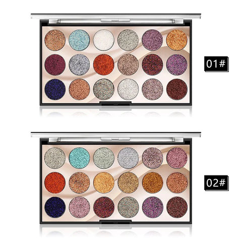 MISS ROSE 18-Color Sequin Glitter Eyeshadow Palette