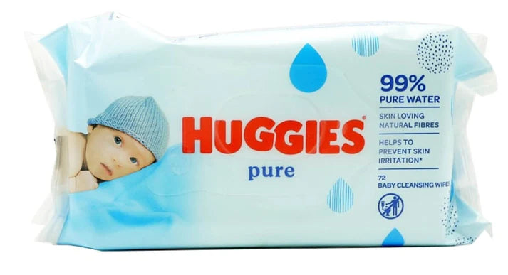 HUGGIES BABY WIPES PURE JUMBO PACK 72'S