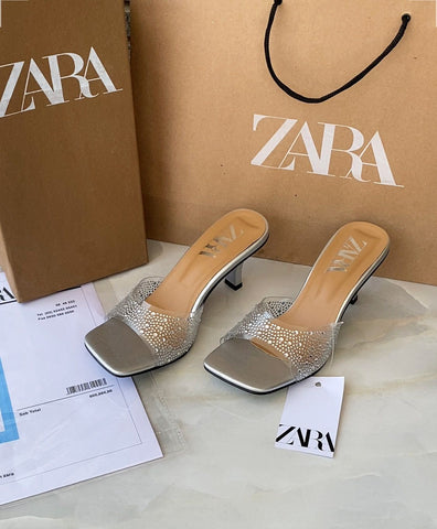 Zara Net Pearl Design Heel