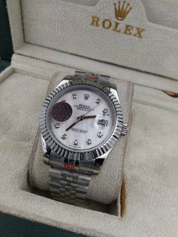 Rolex ZR Silver Chain Watch