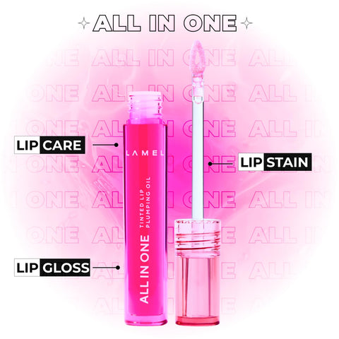 LAMEL All in One Lip Tinted Plumping Oil 404 Berry Ice