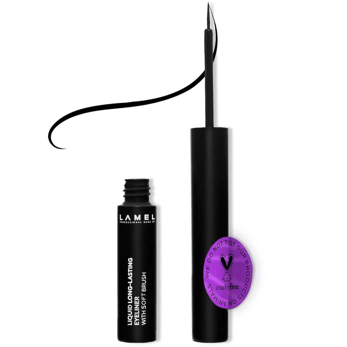 LAMEL Liquid Long-Lasting Eyeliner With Soft Brush 401 Carbon Black