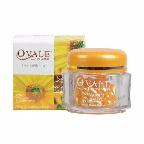 Ovale Essential Vitamin Face Oil Serum Lightening Sunflower Root Extract 30 Capsules