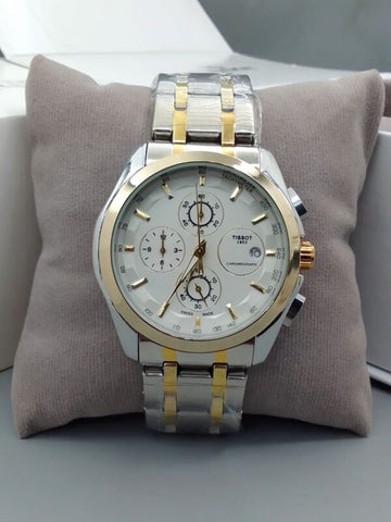 Tissot 1853 Chronograph Automatic Silver & Gold Chain Watch