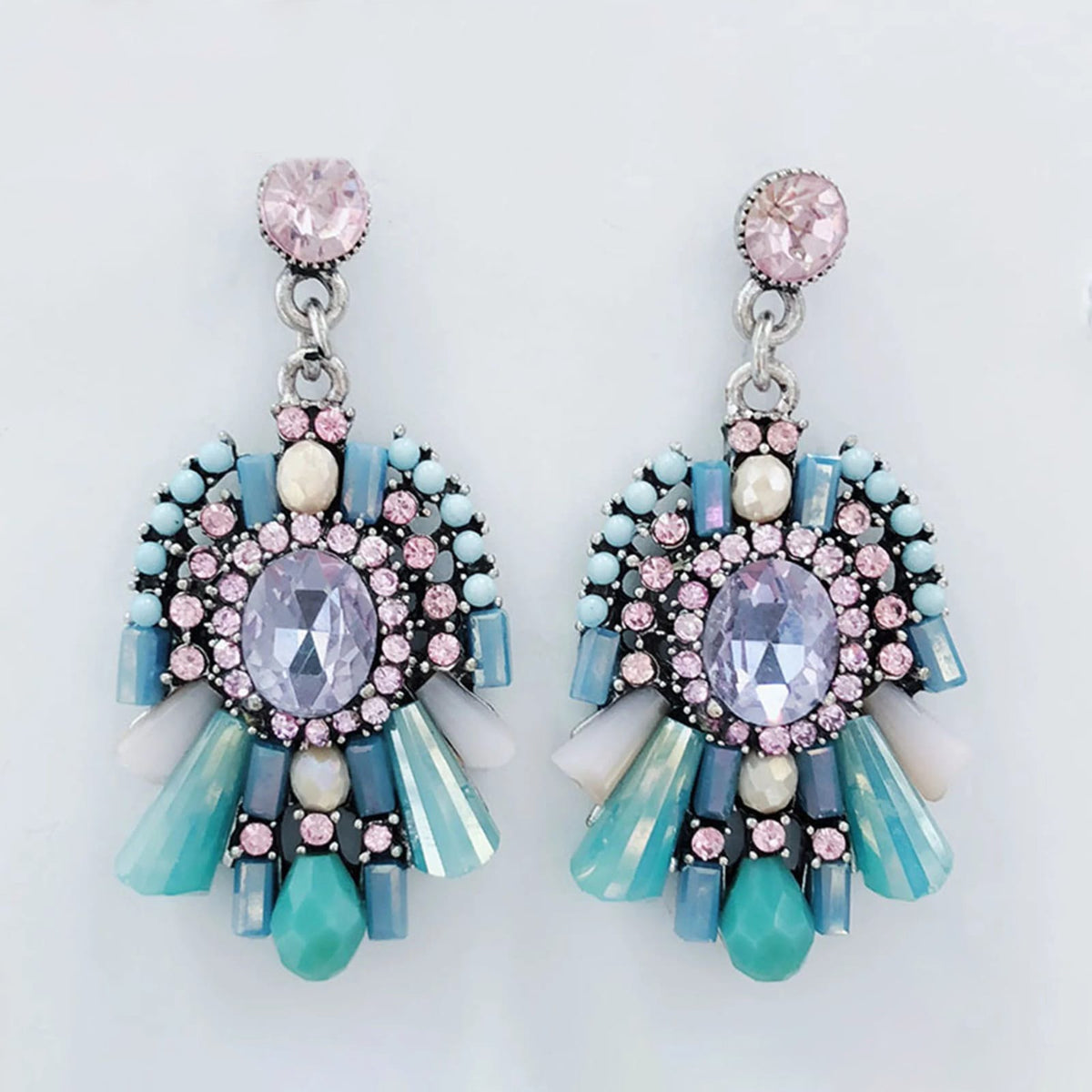 Wearables- Ice Crystals- Women Earrings- Light Blue