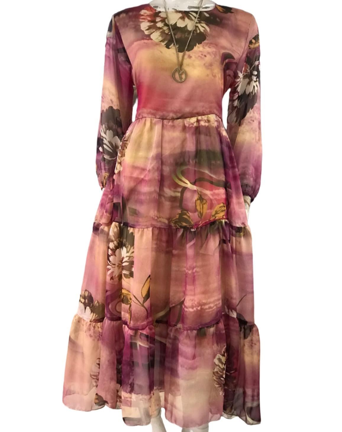 Chiffon Flower Floral Print Dress