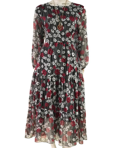 Chiffon Flower Floral Print Dress