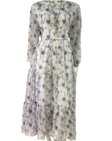 Chiffon Flower Floral Print Dress