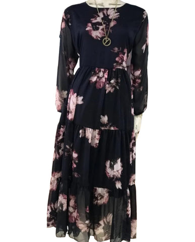 Chiffon Flower Floral Print Dress