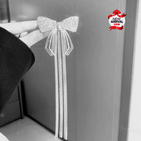 Beautiful Gold & Silver Bow style Hair Clip with hanging tassels