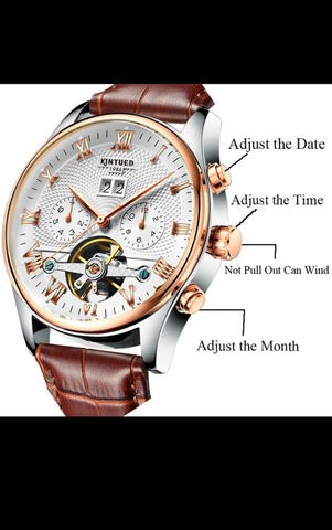 KINYUED AUTOMATIC DATE WORKING STEEL CASE WATCH