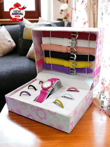 7 STRAPS GIFT SET WATCH FOR GIRLS