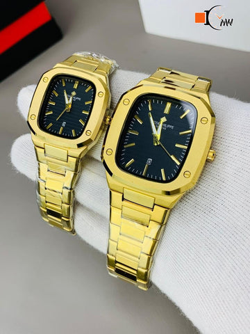 PATEK PHILIPPE COUPLE WATCH STAINLESS STEEL CHAIN