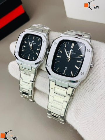 PATEK PHILIPPE COUPLE WATCH STAINLESS STEEL CHAIN