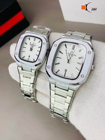 PATEK PHILIPPE COUPLE WATCH STAINLESS STEEL CHAIN